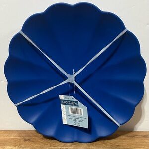 Hobby Lobby Set of 4 Melamine Dessert Plates Speckled Blue Scalloped 9” NEW